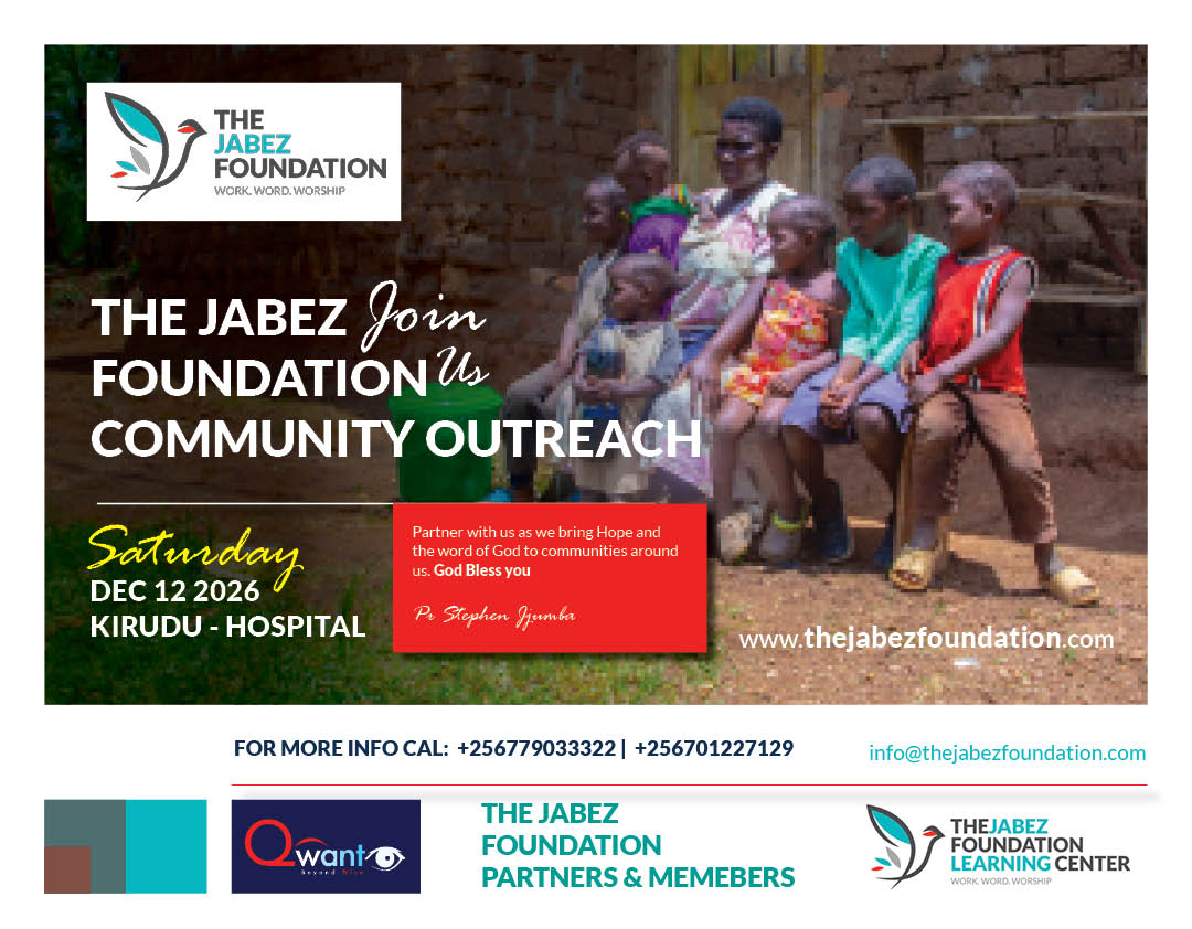 Community outreach flyer for Saturday, December 12, 2026 at Kirudu Hospital